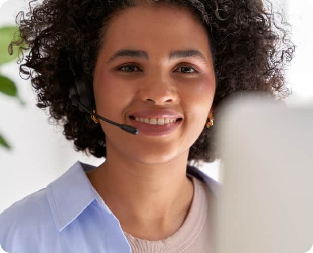 Female receptionist with headset