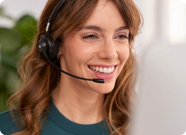 Female receptionist with headset