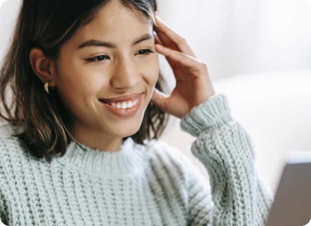 woman working on laptop