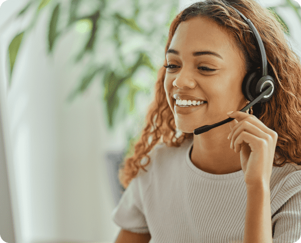 Female receptionist with headset