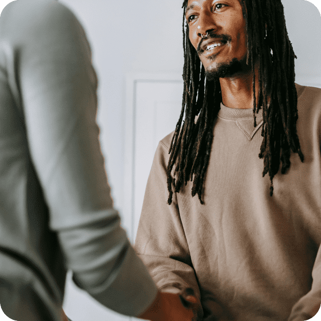 Doctor client doing handshake