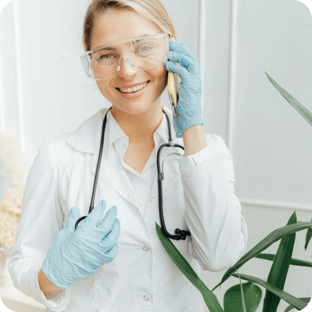 Female doctor with steth