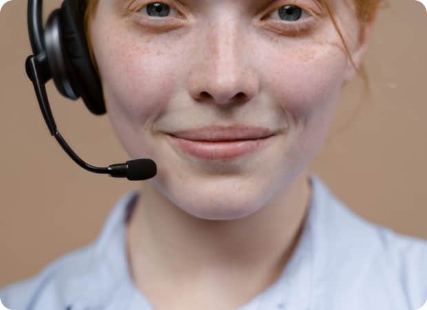Female receptionist with headset