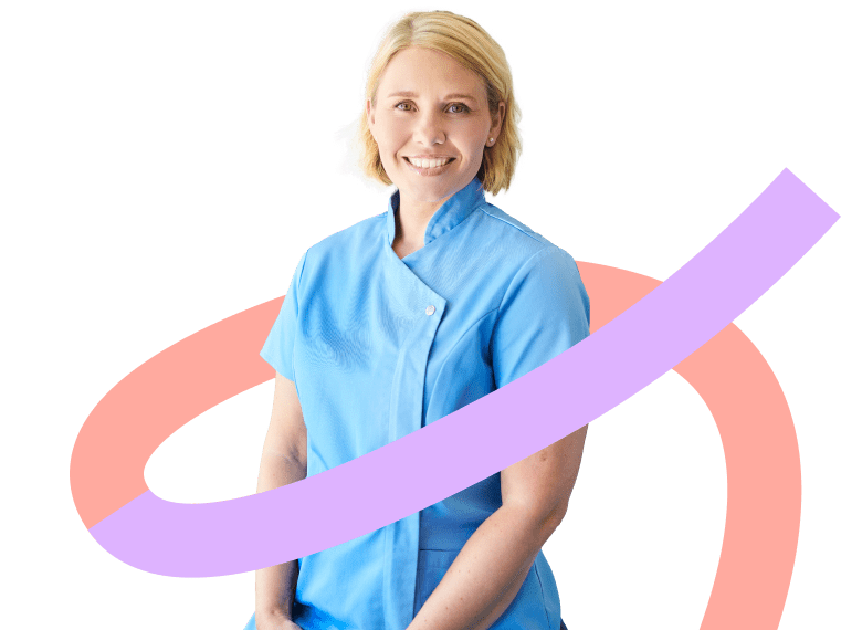 Female medical professional smiling