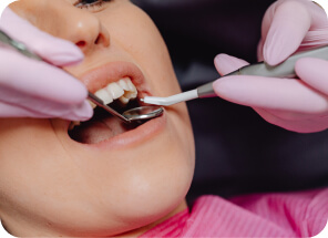 patient showing teeth